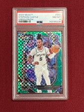 2024-25 Panini Select Stephon Castle Green Prizm Rookie Card /5 PSA 8