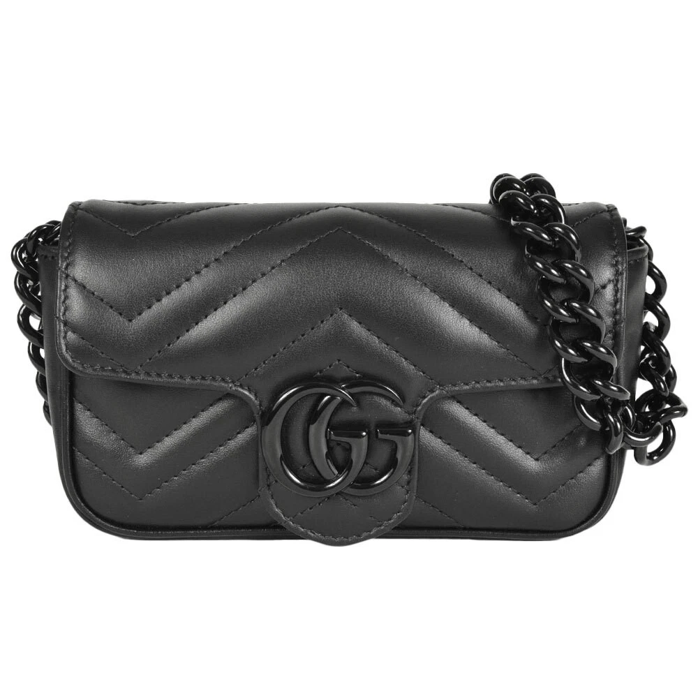 Gucci GG Marmont Sac à Bandoulière Cuir 699757 Noir Chaîne Ceinture