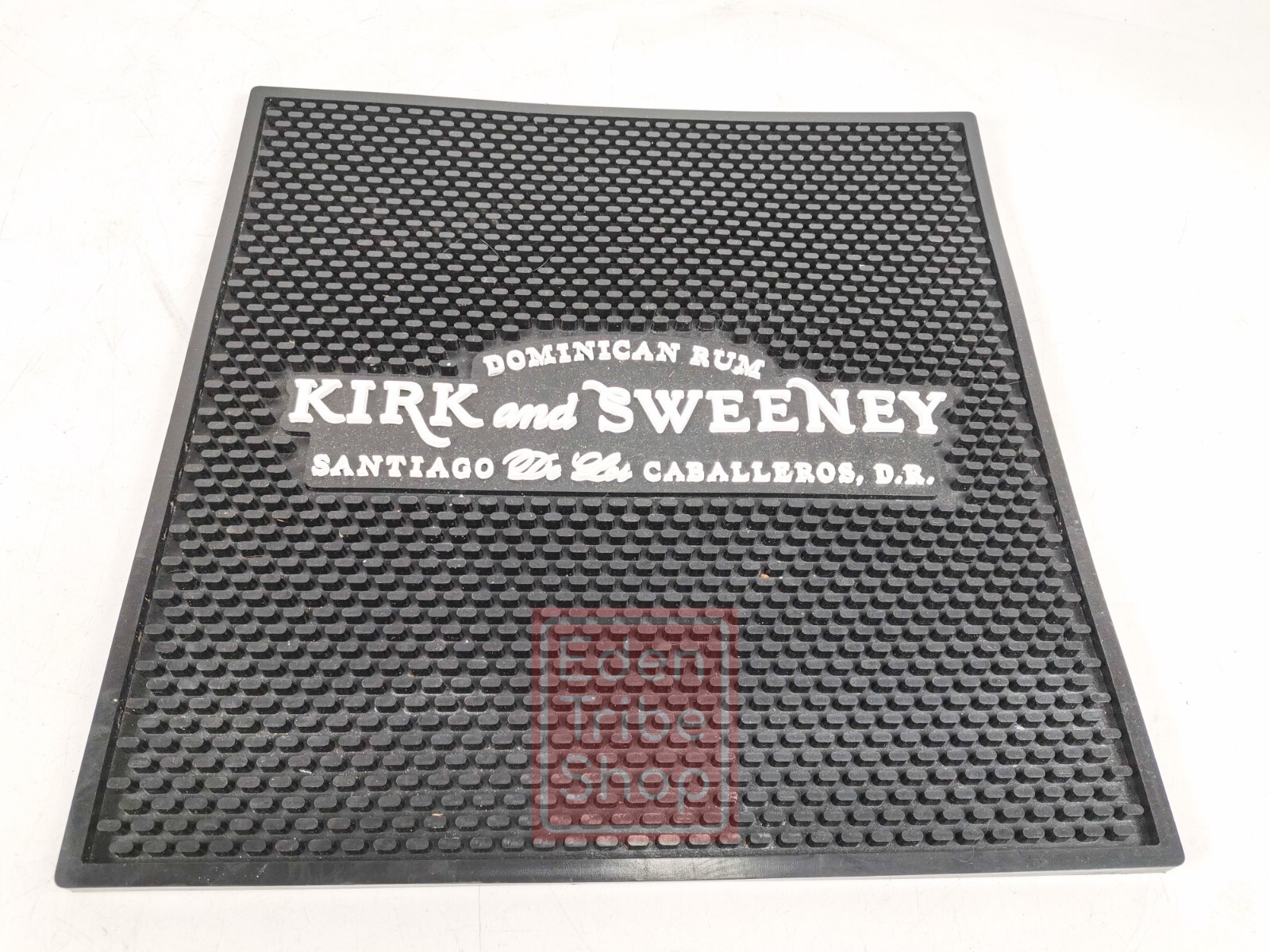 Kirk And Sweeney Dominican Rum Reserva MatRubber Drip Mat 13.5" X 13.5