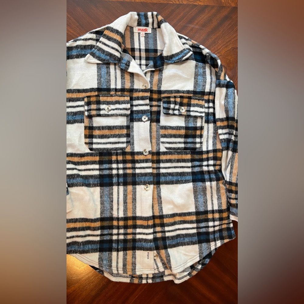 Mazik Multicolor Plaid Pattern Button Shacket siz… - image 6