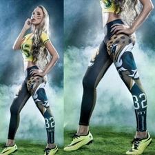 Jacksonville Jaguars S/M or L/XL Women's Leggings (NOT Thick Material) Dark