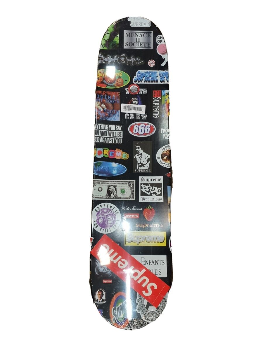 New Supreme Sticker Skateboard Black 8” x 32” spring New Supreme Sticker Skateboard Black 8” x 32” spring