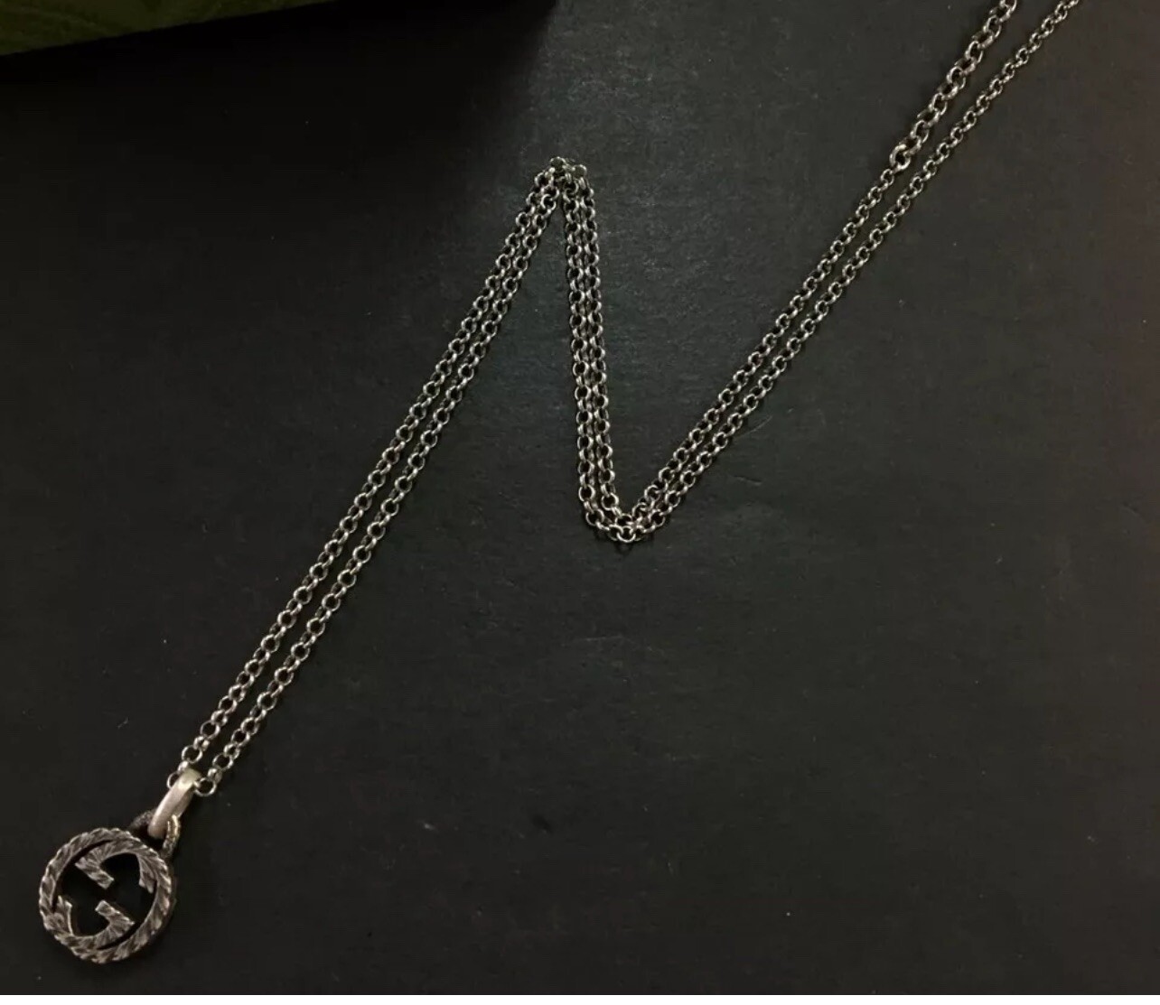 Authentic GUCCI Arabesque Interlocking G Silver 9… - image 9