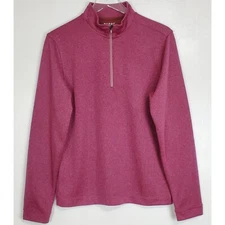 Rhone commuter 1/4 zip long sleeve knit pullover sweater new maroon marle layer