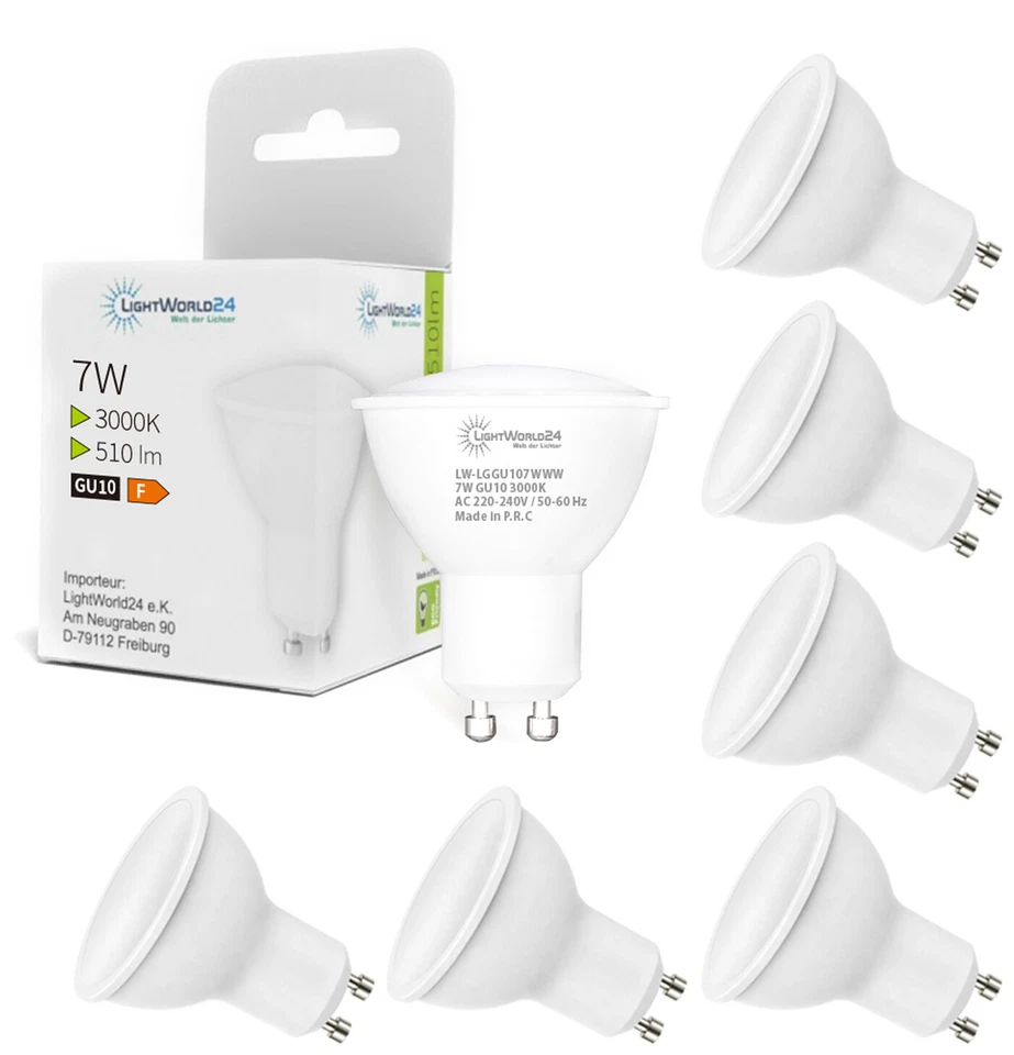 GU10 Warmweiß Halogen LED Glühbirnen Leuchtmittel 7W Glühlampe 510 LM Ersatz 50W - Bild 3 von 4
