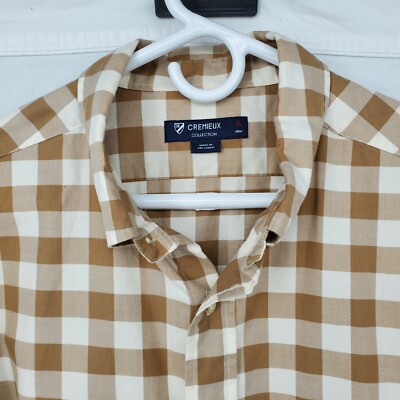 Chemise Daniel Cremieux Homme – Blanc à Carrés, Coton, Taille L (très Bon état)
