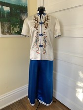 RE LISTED: Vintage 1940  s Chinese Sweetheart Embroidered Souvenir Pajamas Set