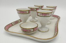 Ancien service à œufs 6 coquetiers en porcelaine Haviland Le Tanneur Limoges