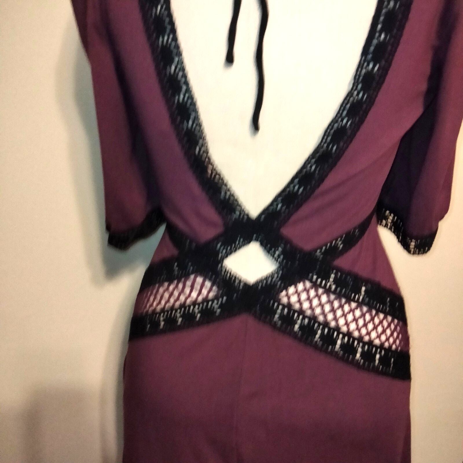 Ingwa Merelo Purple & Black Crochet Cut Out Open … - image 6