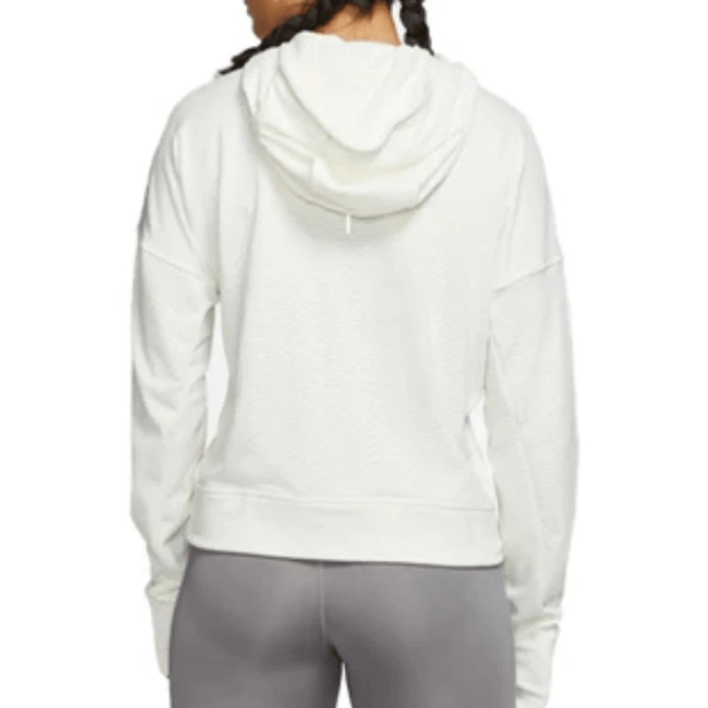 SACAI Nike Pullover Donna Running Felpa con Cappuccio Manica Lunga Hyperwarm Therma Bianco Panna S