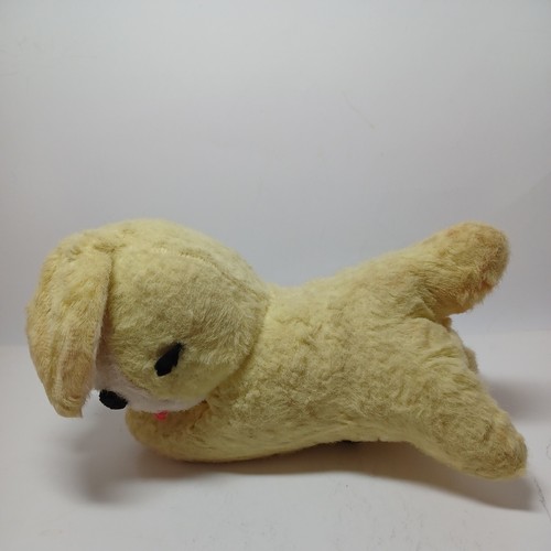 Animal de peluche amarillo musical vintage conejo acostado trabajando 9 - Imagen 9 de 12