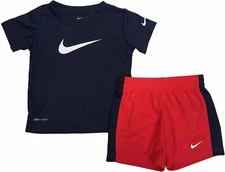 NIKE Toddler Boys Dri Fit Short Sleeve T-Shirt & Short 2 PC Set 86F237-U10 NWT