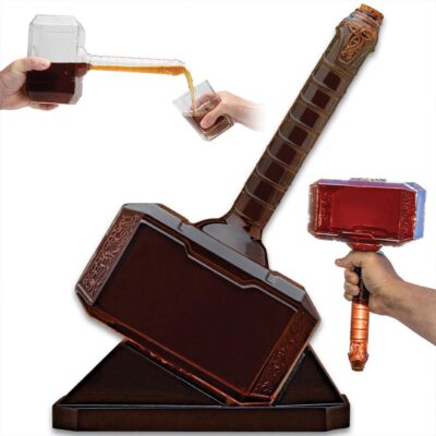 Thor's Hammer Decanter Set | Quality Glass Construction | Intricate Detailing