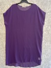 Feathers Boutique Midi Length Sheer She’ll Top Short Sleeve Size Medium Purple