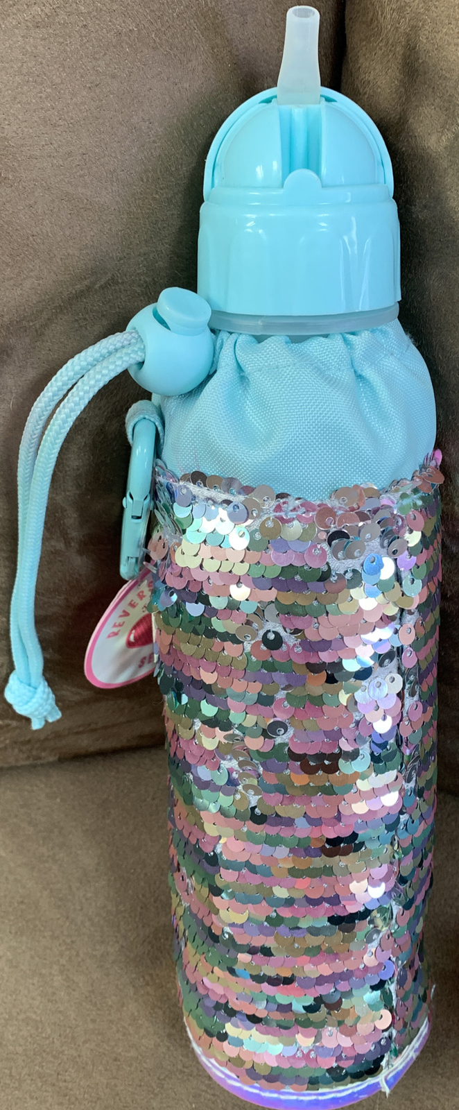JISTICE WATER BOTTLE INITIAL &ldquo;T&rdquo; PASTEL FLIP SEQUINS SHIMMERING CUTE!!