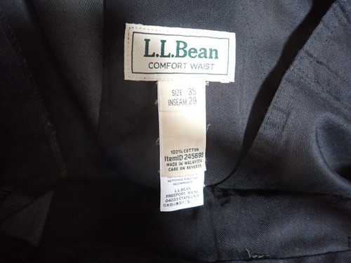 LL Bean Comfort Waist Slate Grey Chino Mens 35x29 NWT Wrinkle Free Cotton Career - Picture 6 of 8