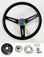 Chevelle Camaro Nova Impala Black On Black Steering Wheel Blue Bowtie 13 12 Chevelle Camaro Nova Impala Black On Black Steering Wheel Blue Bowtie 13 12