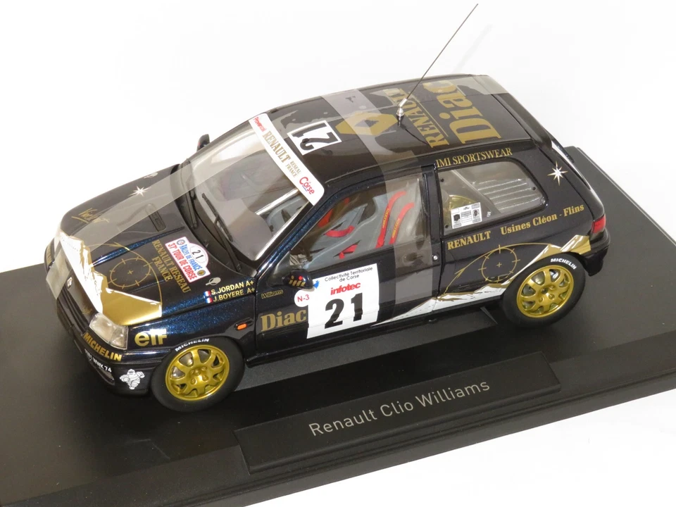 1/18 Renault Clio Williams  DIAC  Rally de France Tour de Corse 1993 #21 Jordan - Image 3 of 4