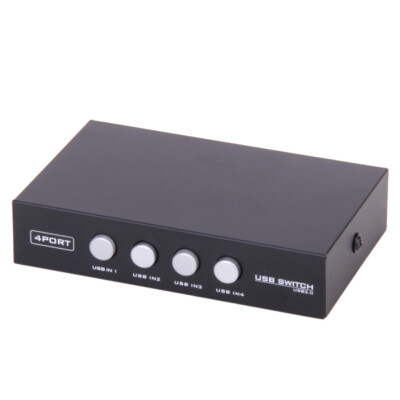 4 Ports USB 2.0 Teilen Switch 4 In 1 Out Umschalter für Drucker Scanner -