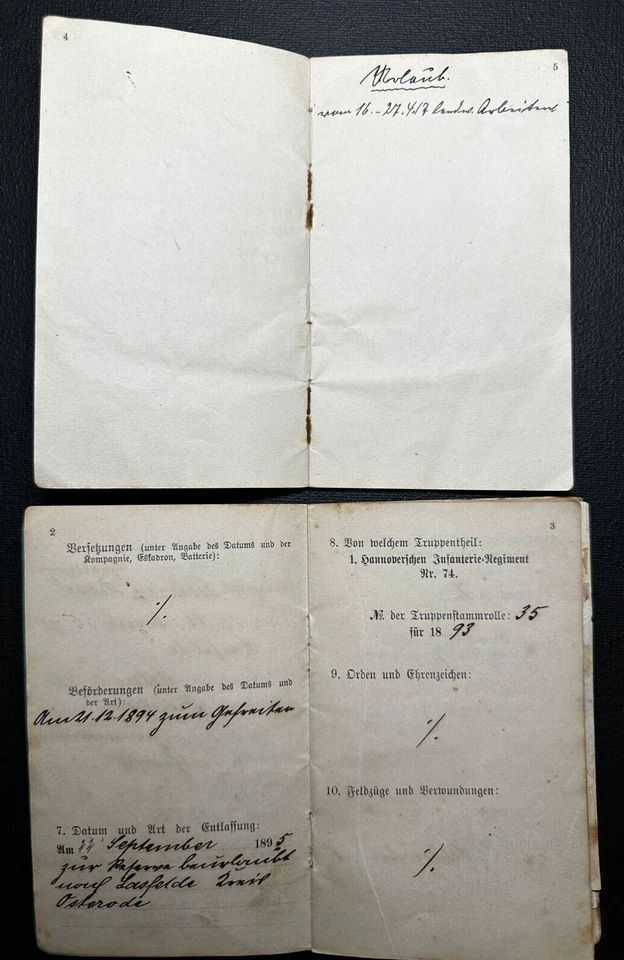 Original WWI German Soldbuch & Military Pass HESSE Landsturm Hannover 1915 1917 - Image 4 of 4