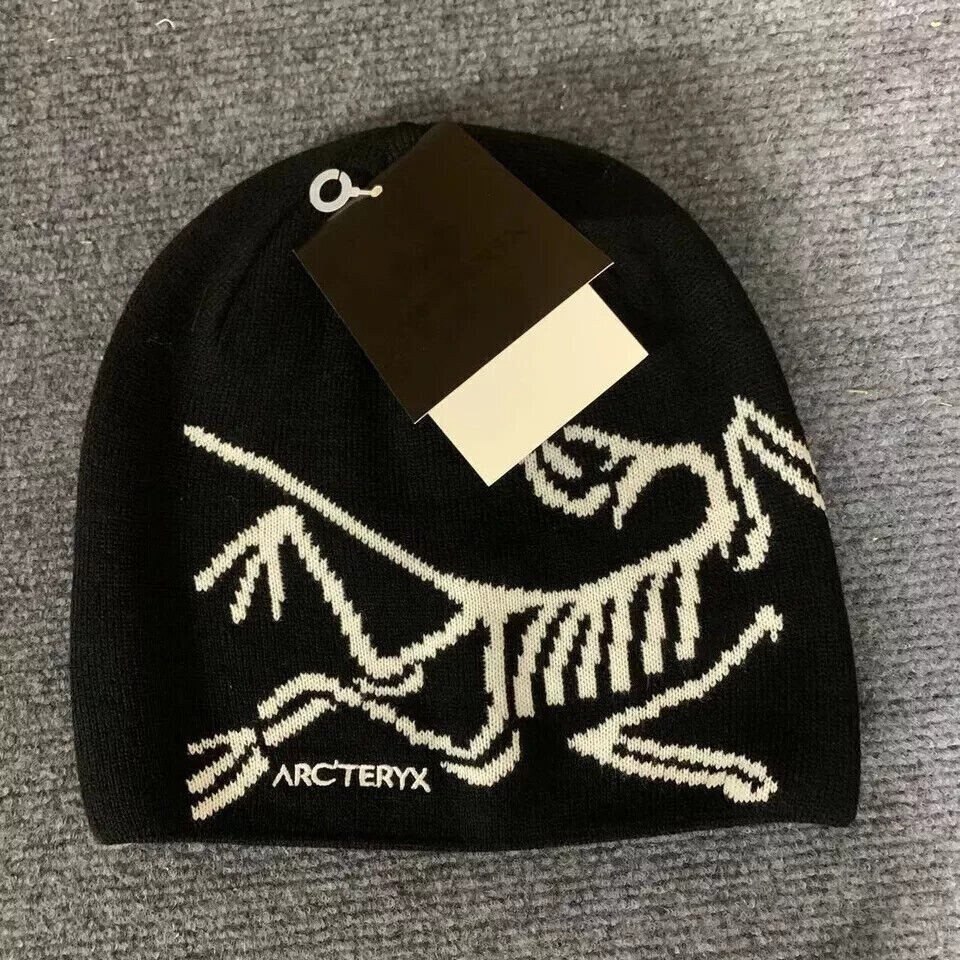 New Arcteryx Bird Head Black Toque Beanie Hat Orca black Merino wool Knitted Cap