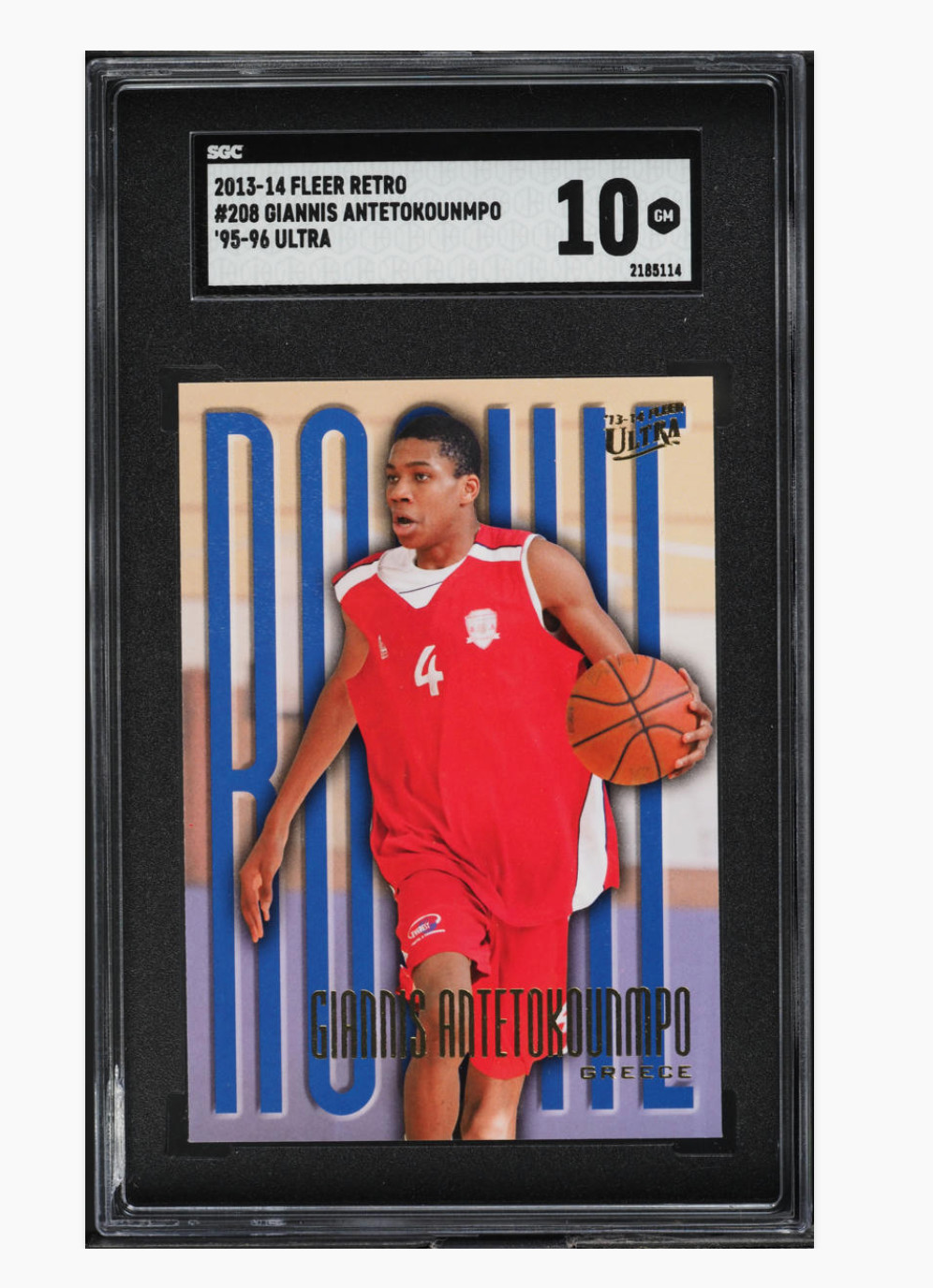 Giannis Antetokounmpo 2013 Fleer Retro ‘95 Ultra #208 RC Rookie SGC 10 Gem Mint