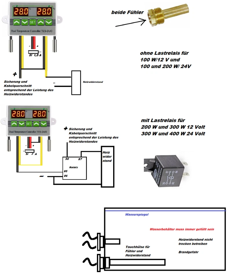 Heizelement, Heizwiderstand, Heizstab,Heizung für 12 und 24 Volt, Regelautomatic - Bild 2 von 4
