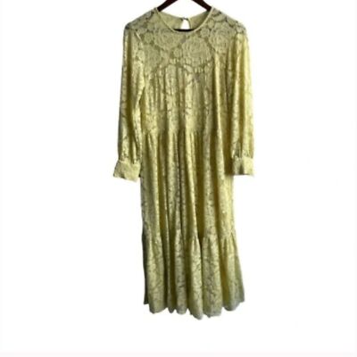 anthropologie yellow lace dress NWOT Anthropologie Fallon Eyelet Maxi Dress