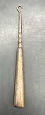 Vintage 6 1/2  Glove Or Childrens Button Hook - Wooden Handle