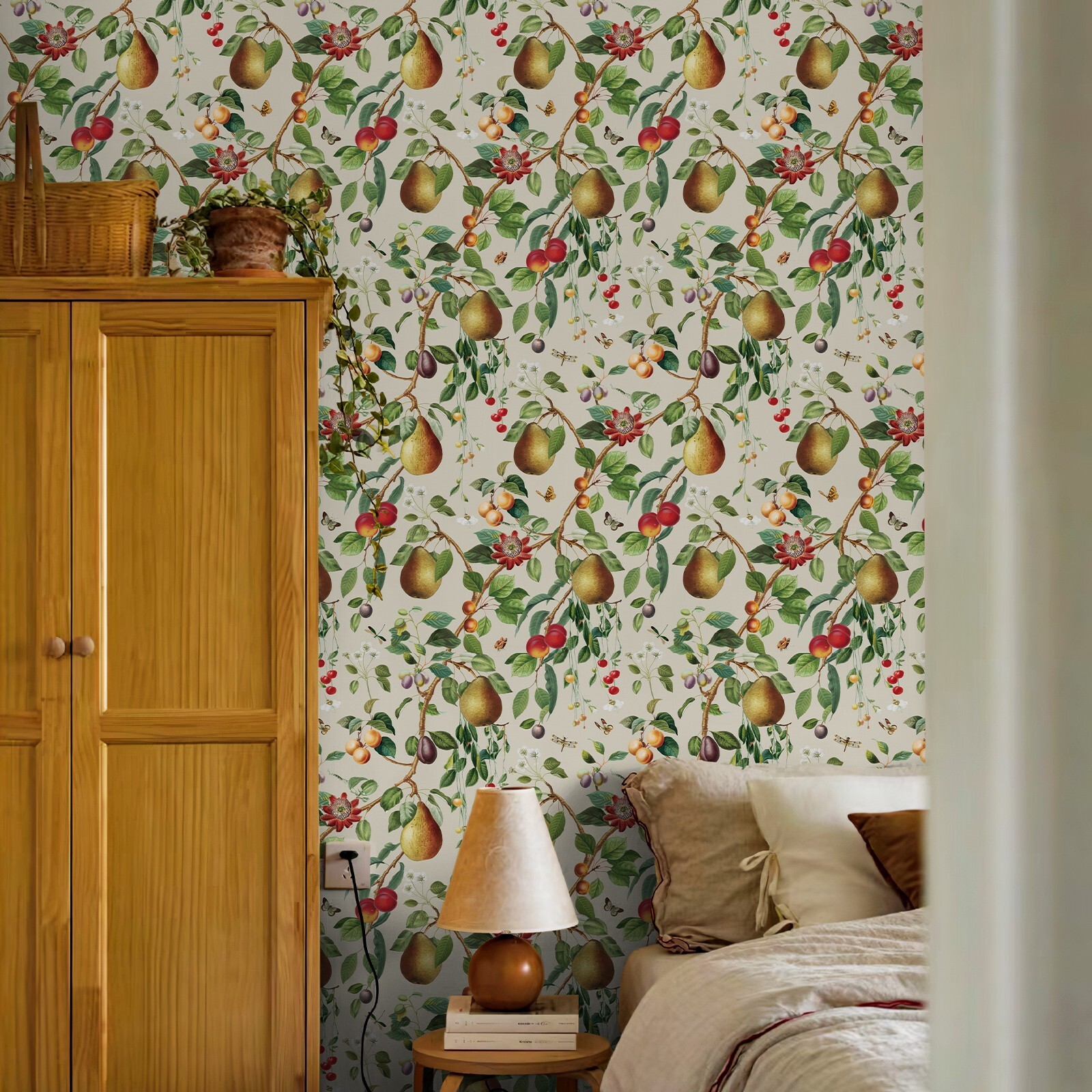 2PCS Jiffdiff Wallpaper Multicolor Fruit Sticker Peel and Stick Decal 17.3X120"