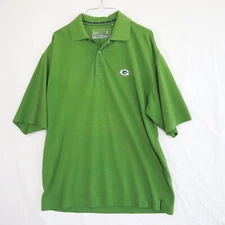 Green Bay Packers Polo Shirt Mens Large Cutter & Buck DryTec Golf Short Sleeve