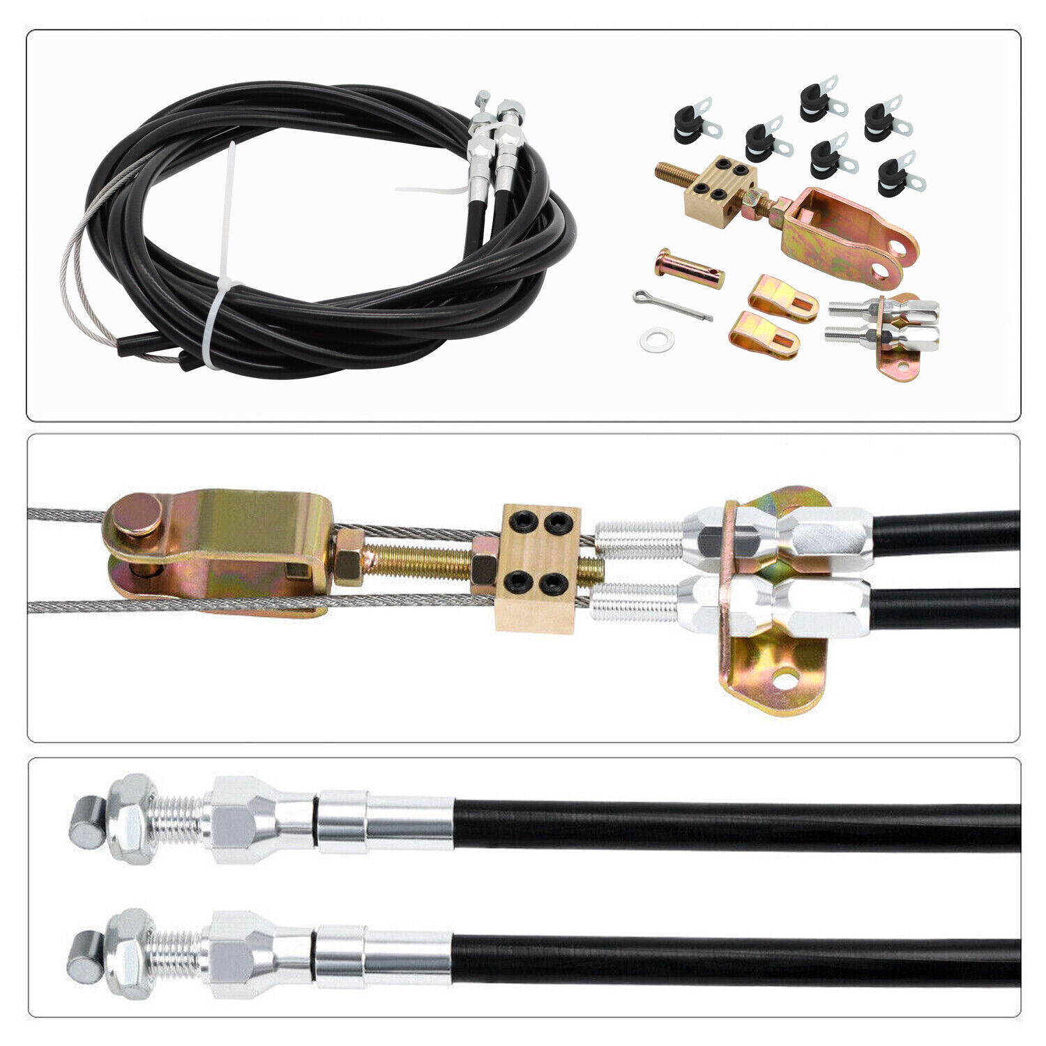 Universal Rear Emergency Parking Brake Emergency EBrake Cable Kit 330