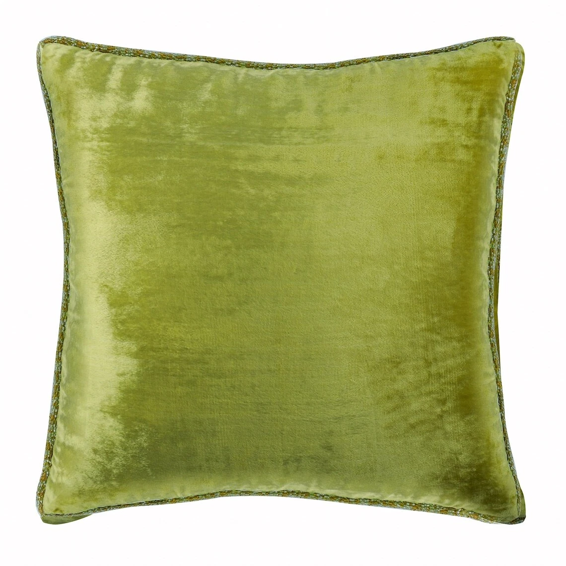 Decorative Throw Pillow Cover Green 16"x16", Bed Decor Velvet - Green Lime