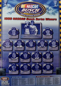 Vtg 1998 Nascar Busch Series Winners Racing Poster Dale Jr Budweiser Beer