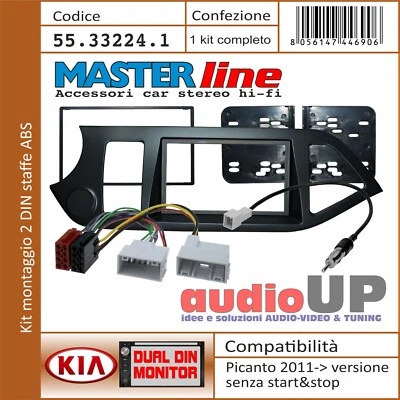 Cadre D'Autoradio 2 din Kia Picanto 2011> No Start&stop Double Cadre Accessoires - Photo 1/4