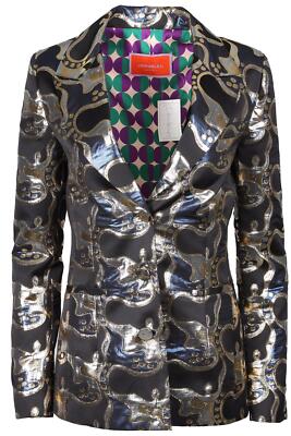 LA DOUBLEJ SCHWARZER JACQUARD-BLAZER UK 8