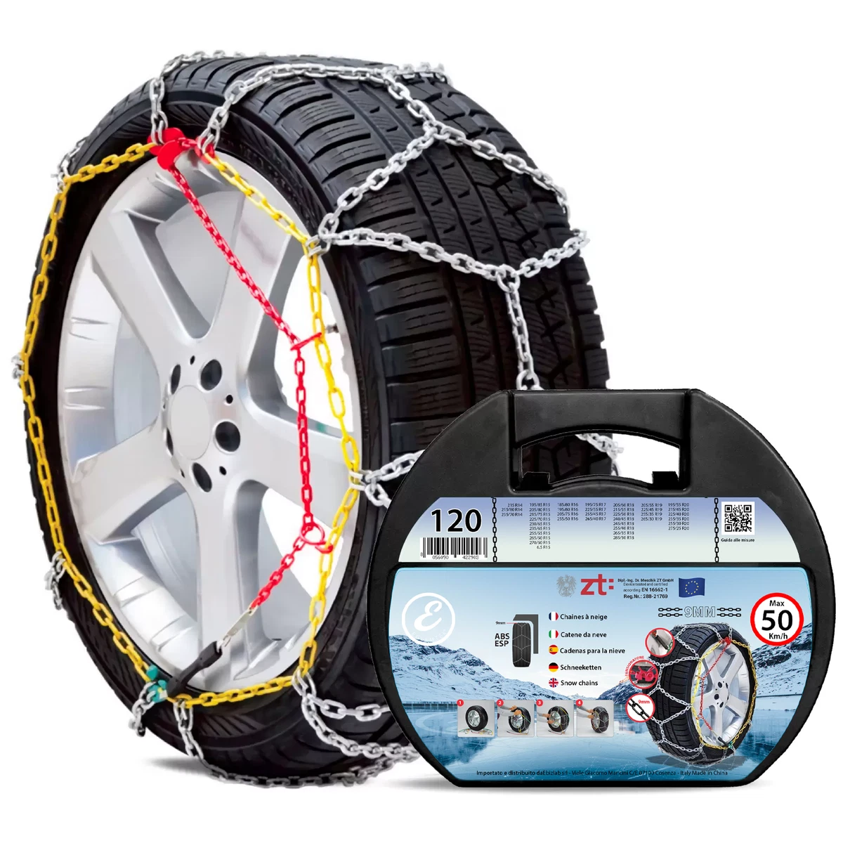 CATENE DA NEVE OMOLOGATE AUTO 12MM GR 255 25545 R20 2554520