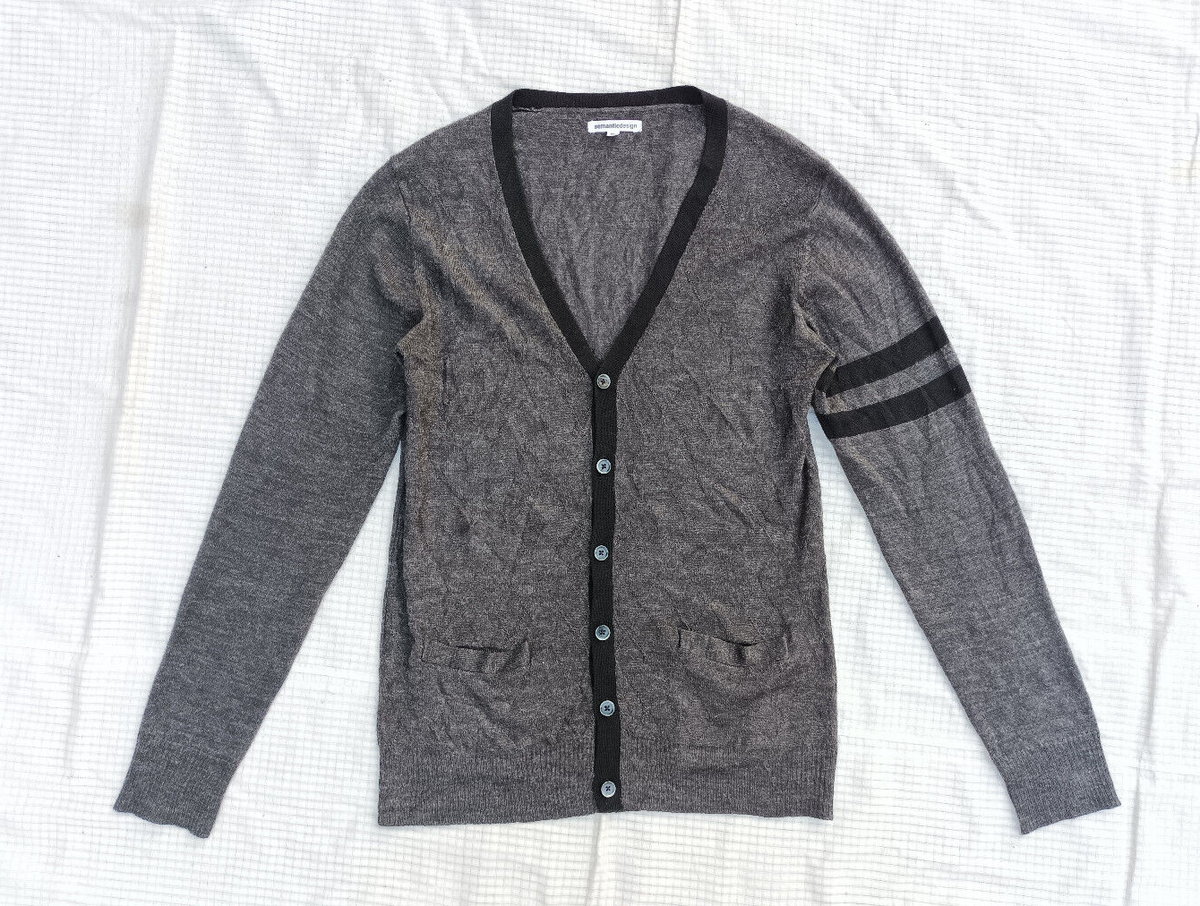 トップス Semantic design gradation long cardigan Semantic Design Japan Diamond Deep Gray Cardigan Sz M | eBay