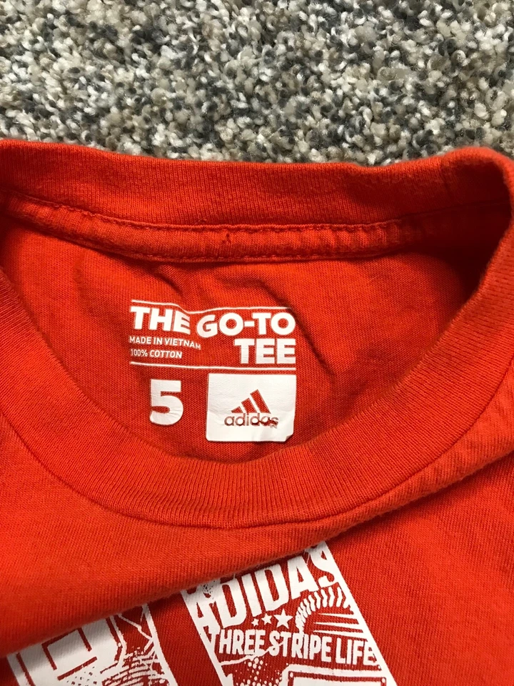 Adidas Youth Boys Orange Sleeveless Cutoff T-Shirt Size: 5 - Image 3 of 4