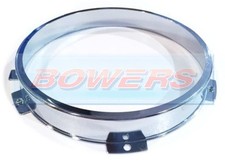 CLASSIC CAR 5 3/4" 5.75" HEADLIGHT HEADLAMP CHROME SURROUND TRIM BEZEL + FIXINGS