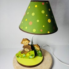 Lambs  Ivy Nursery Lamp Monkeys and Green Leaves Baby Safari Decor