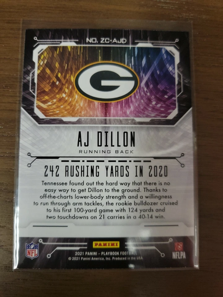 AJ DILLON - ZONING COMMISSION INSERT - 2021 Panini Playbook - Packers #ZC-AJD - Image 4 of 4