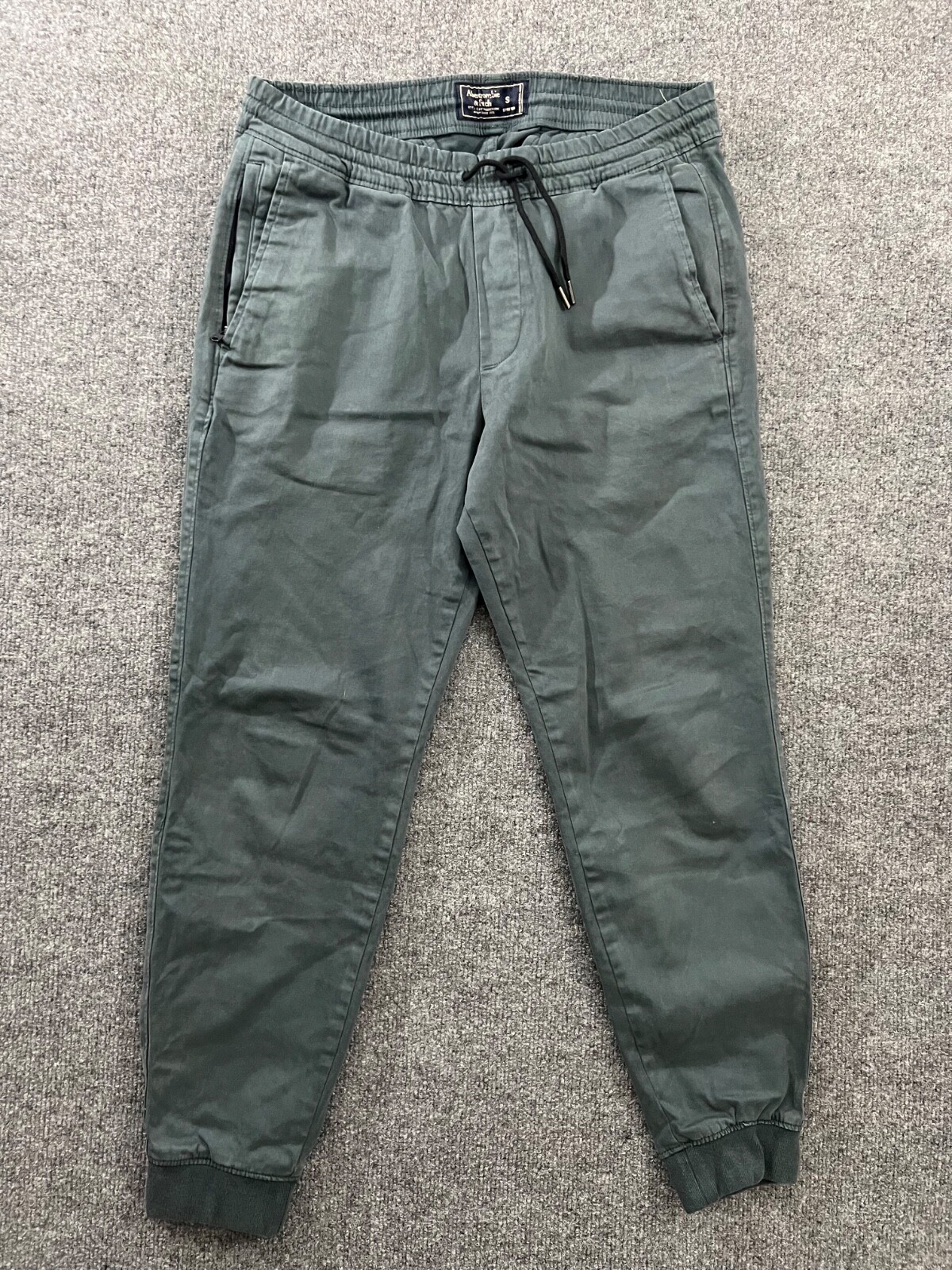 Abercrombie Fitch Jogger Pants Women Size Small Green Tapered Pull On Drawstring