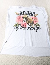Rodeo Quincy Roses Of The Range Graphic Tank Top Shirt Women's Large USA Made