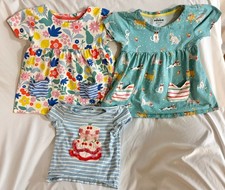 Mini Boden Girls 4-5Y Lot of 2 Dresses 1 Top Floral, Cats, Cake Bundle