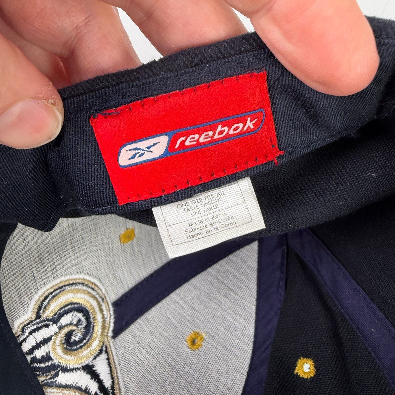 Rams Reebok Hat Baseball Cap Adjustable OSFA Navy… - image 6