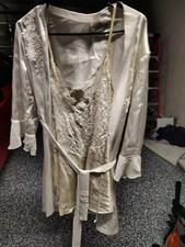Linea Donatella vintage ivory satin and lace peigno