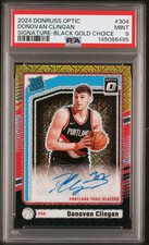 2024 PANINI DONRUSS OPTIC SIG-BLACK GOLD CHOICE #304 DONOVAN CLINGAN 6/8 PSA 9