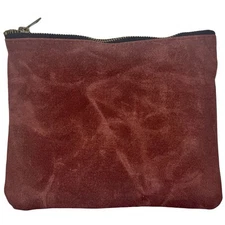 Waterproof 16oz Heavy Duty Waxed Canvas Tool Zipper Pouch - Maroon