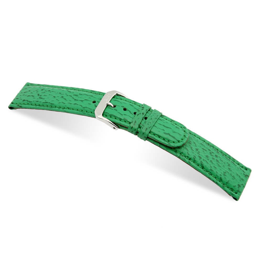 Embossed Shark Leather Watch Strap in Ocean Apple Green for Apple Watch